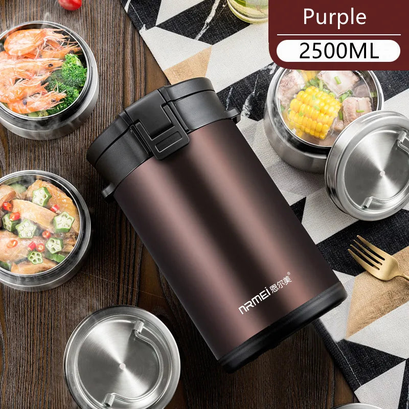 Large Capacity Stainless Steel Thermal Insulation Lunch Box Multi Layer Portable Leakproof Bento Box
