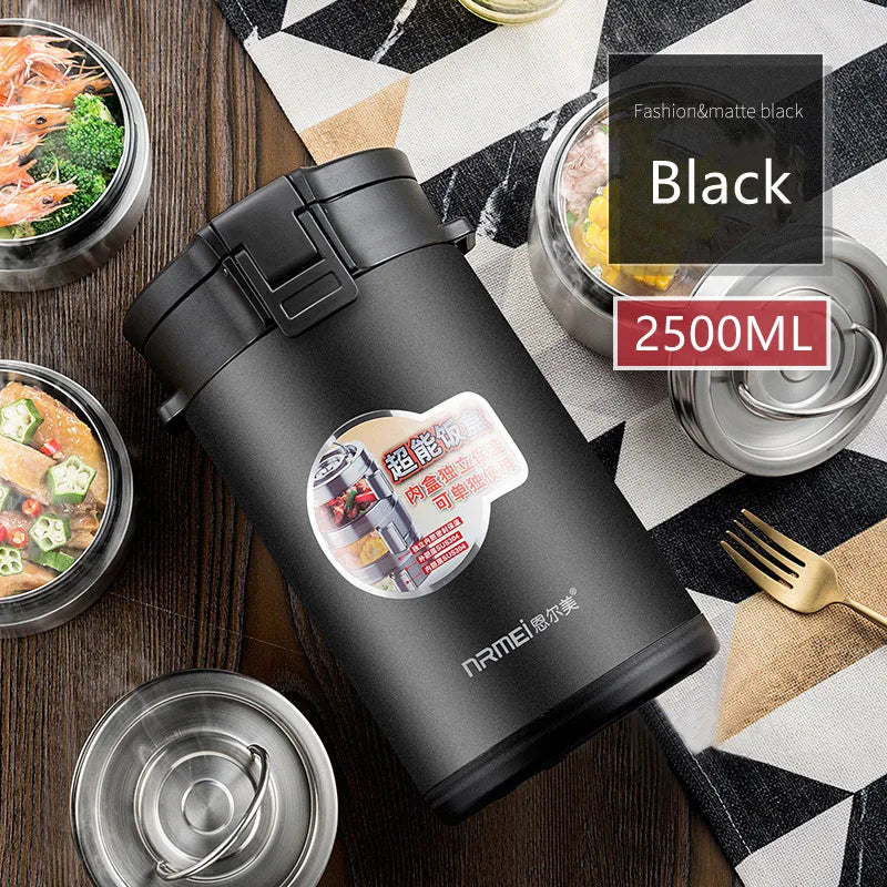 Large Capacity Stainless Steel Thermal Insulation Lunch Box Multi Layer Portable Leakproof Bento Box