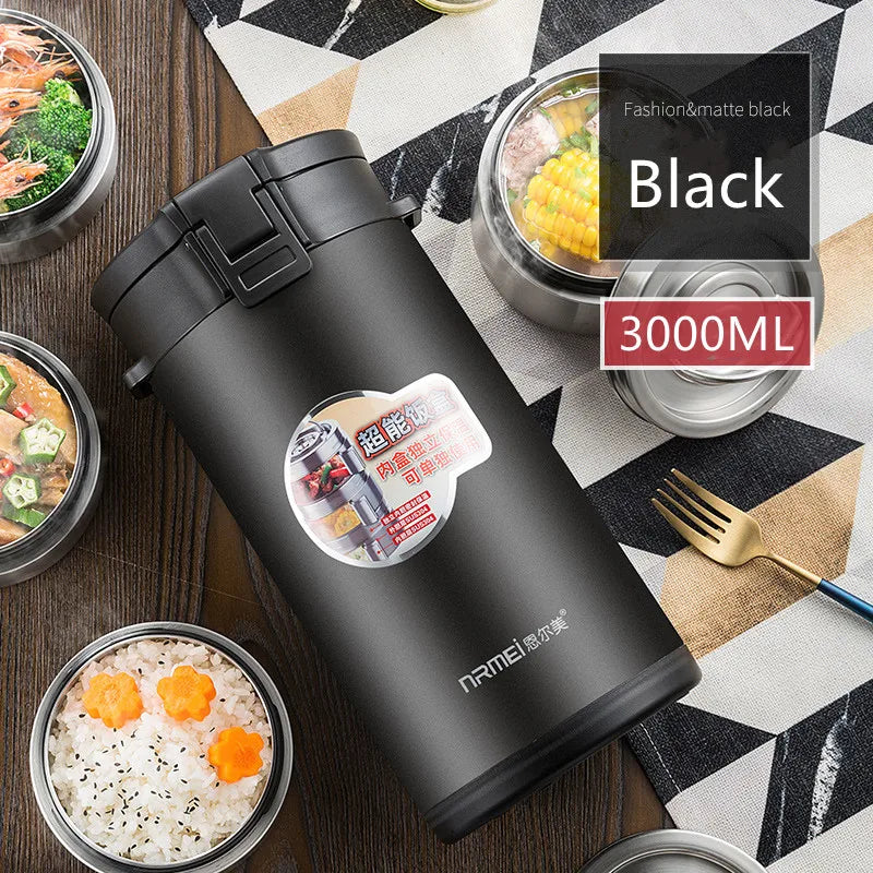 Large Capacity Stainless Steel Thermal Insulation Lunch Box Multi Layer Portable Leakproof Bento Box