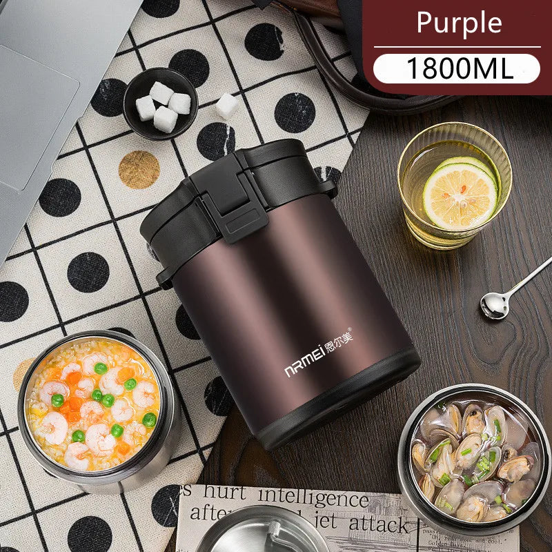 Large Capacity Stainless Steel Thermal Insulation Lunch Box Multi Layer Portable Leakproof Bento Box