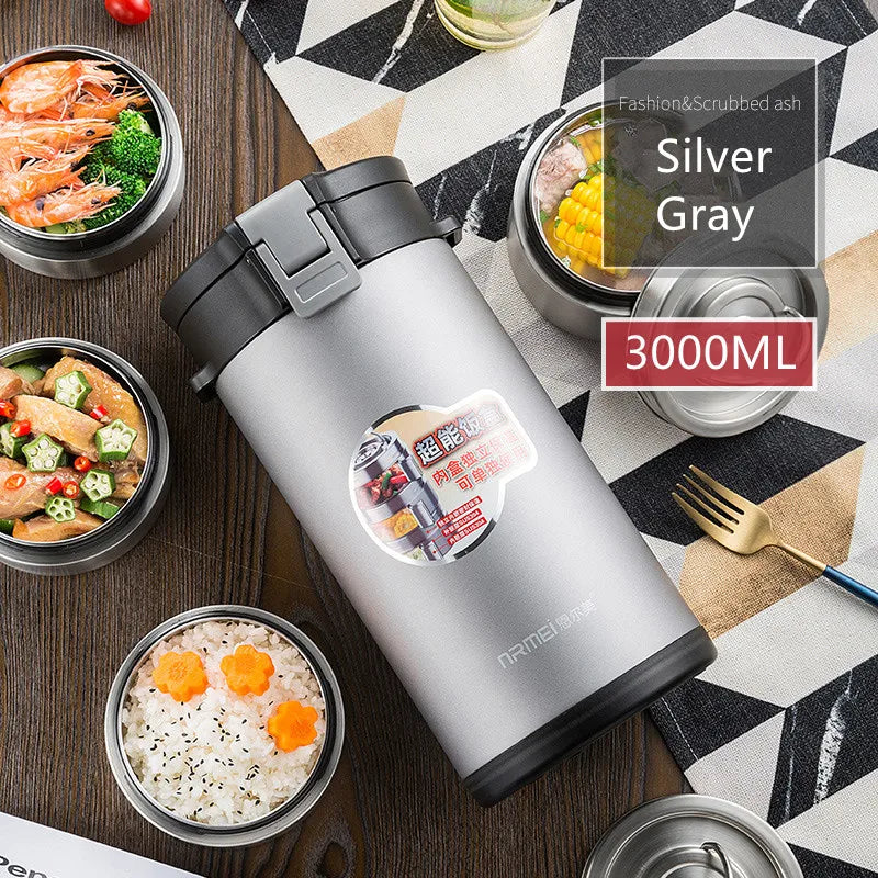 Large Capacity Stainless Steel Thermal Insulation Lunch Box Multi Layer Portable Leakproof Bento Box