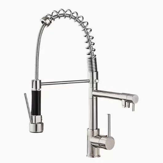 DQOK Black Brushed Spring Pull Down Kitchen Sink Faucet Hot and Cold Water Mixer Tap