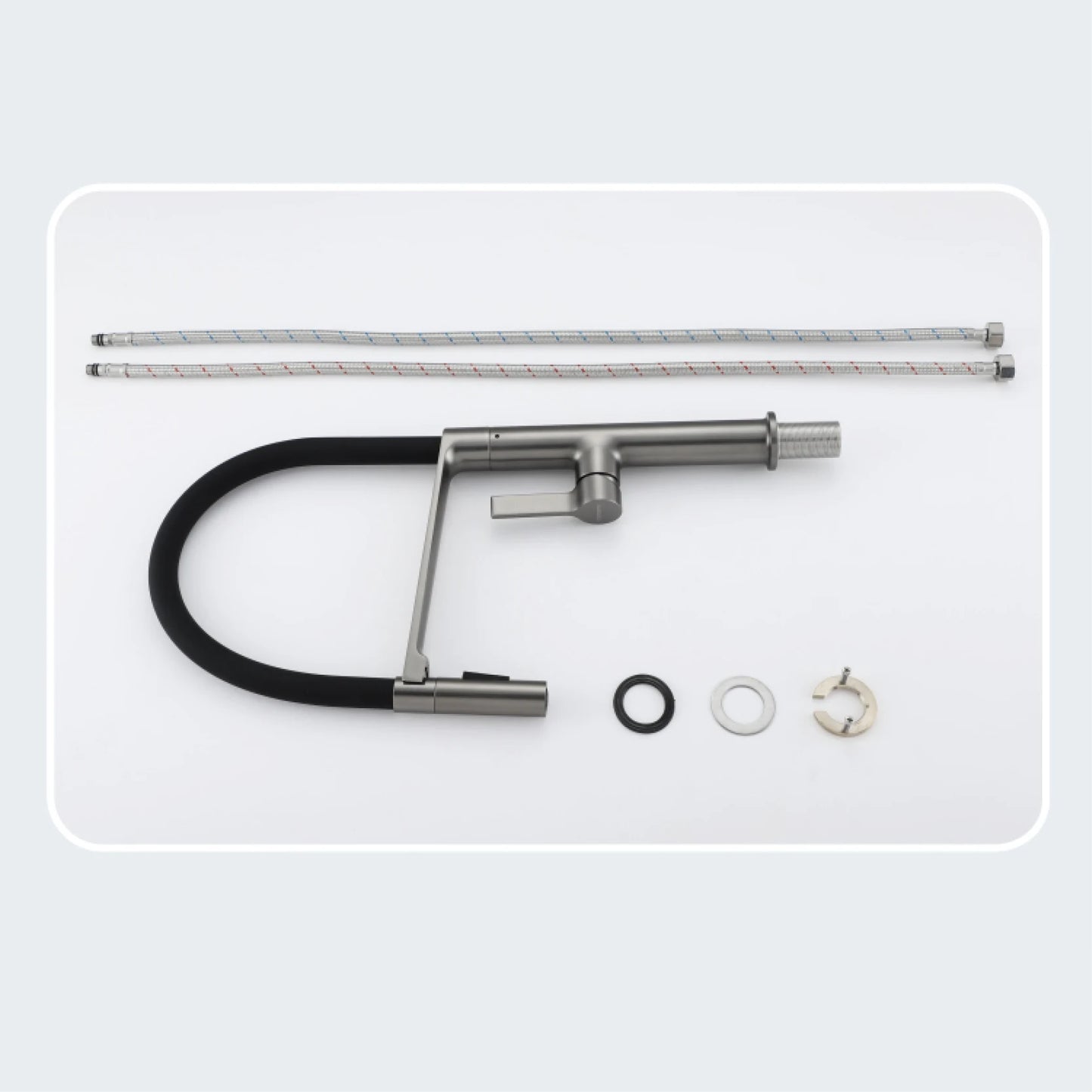 Luxury Gun Gray Kitchen Faucet with Magnetic Suction Design and Dual Control for Sink