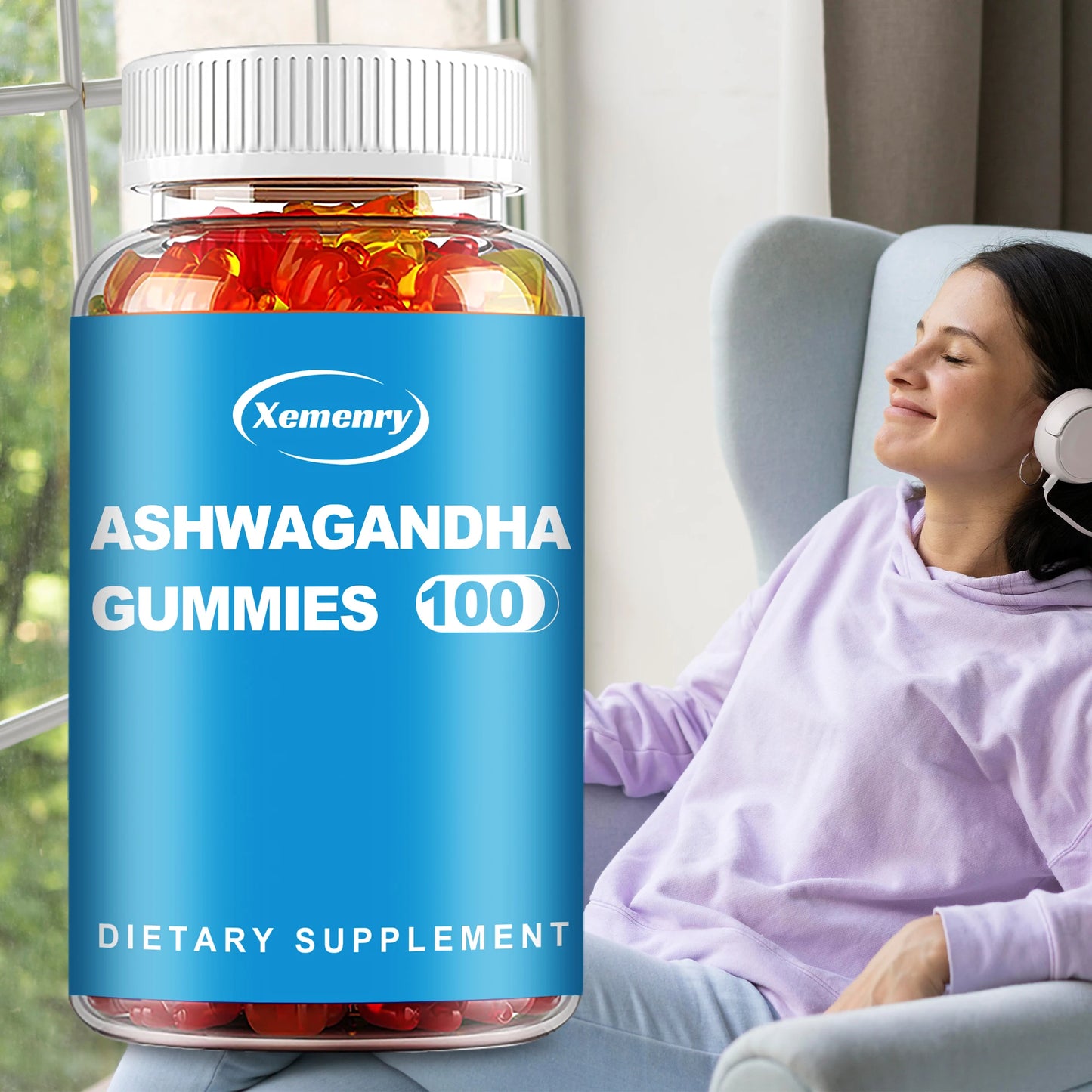 Ashwagandha Gummies - Relax, Relieve Stress and Improve Sleep - 100 Gummies