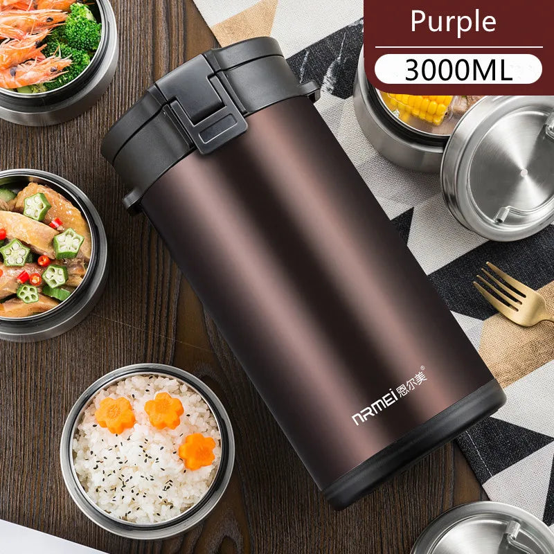 Large Capacity Stainless Steel Thermal Insulation Lunch Box Multi Layer Portable Leakproof Bento Box