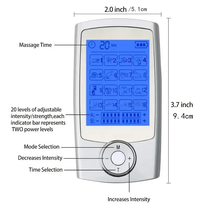16 Model Digital Therapy Massager EMS Electric Herald Tens Machine