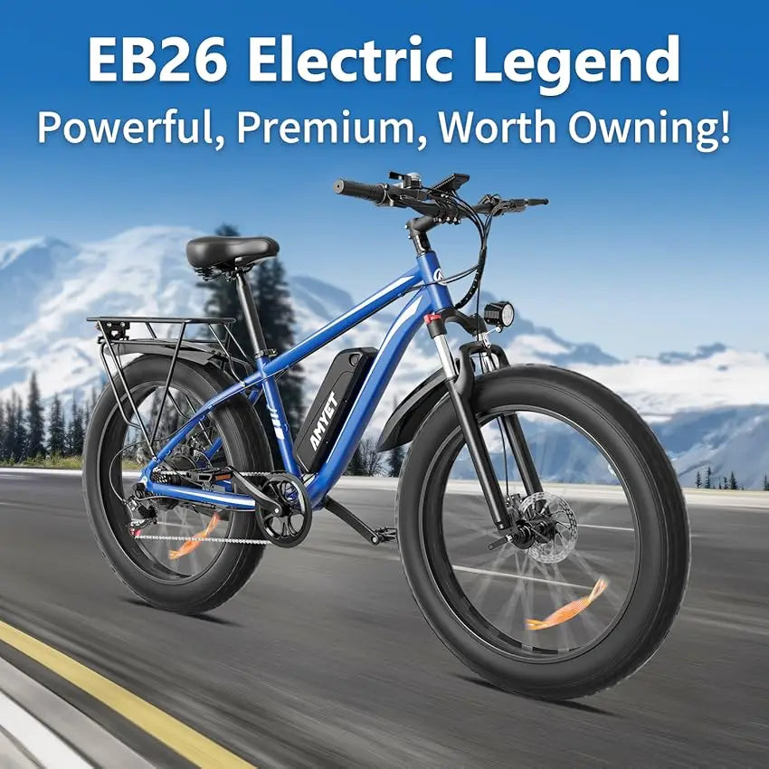 AMYET Electric Bike EB26 1500W 26 Inch Fat Tire Mountain Bike 31mph