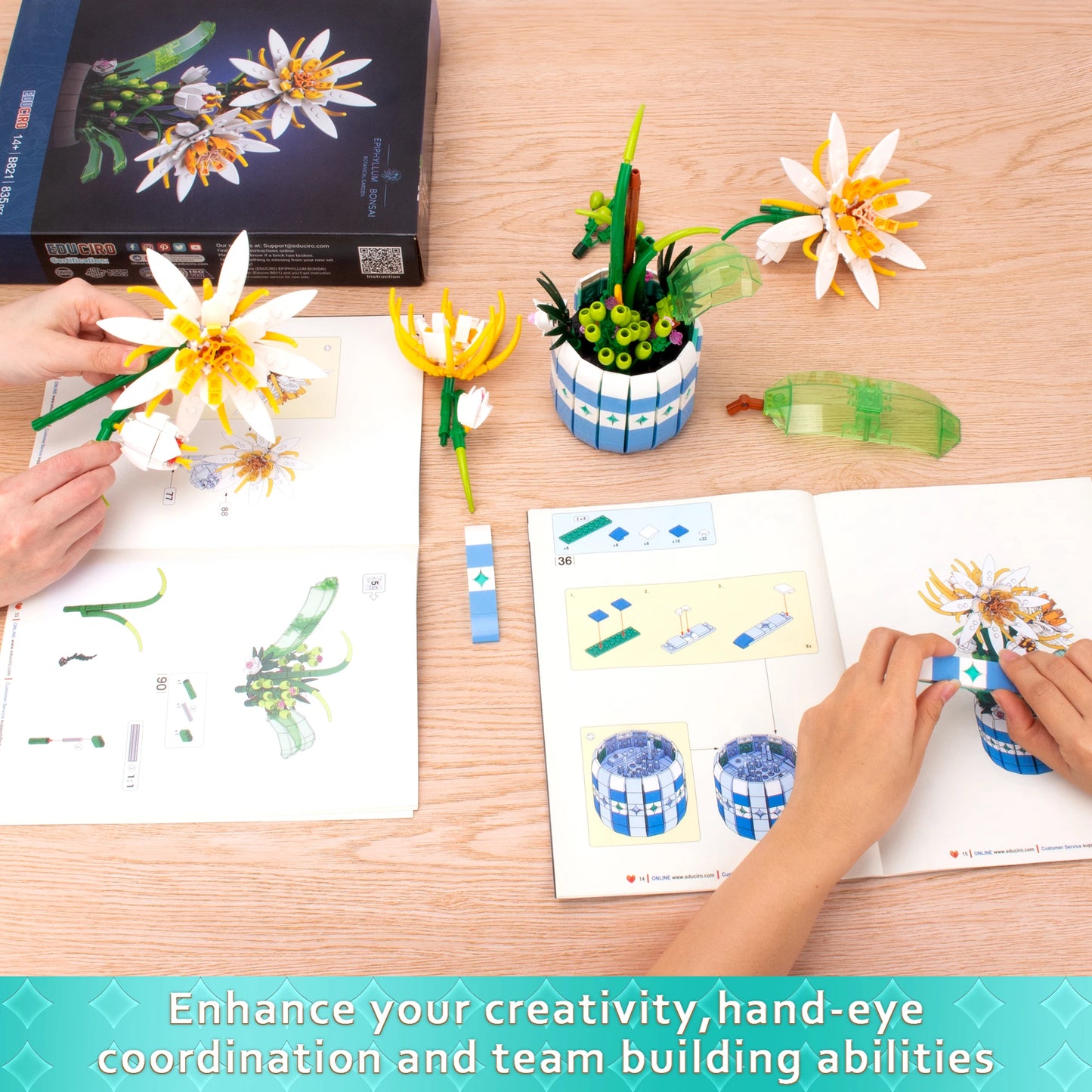EDUCIRO Piphyllum Flowers Bouquet Building Set for Creative Fun