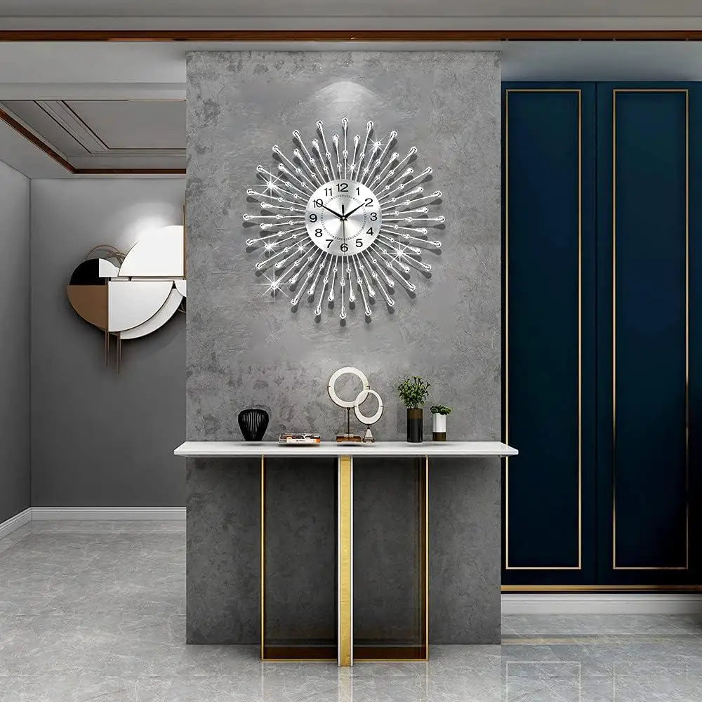 Modern Large Silent Wall Clock Battery Operated Quartz Decorative Big Wall Clock for Home Decor