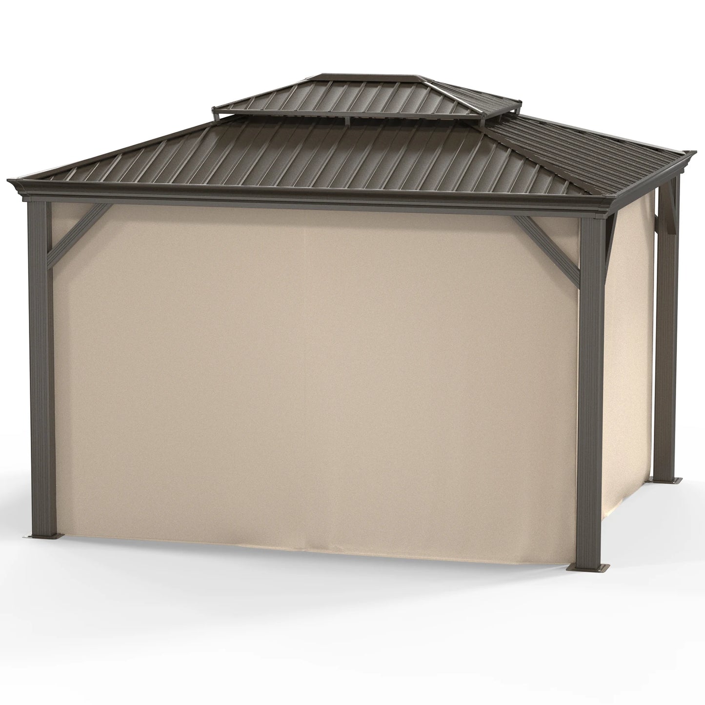 10'X12' Outdoor Double-Roof Hardtop Gazebo for All Seasons