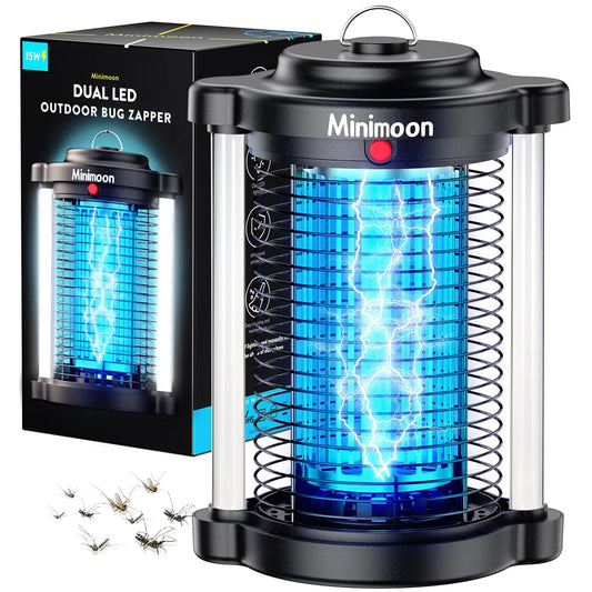 Minimoon Bug Zapper Outdoor Mosquito Zapper with Dual LED Light and 4200V Electric Trap