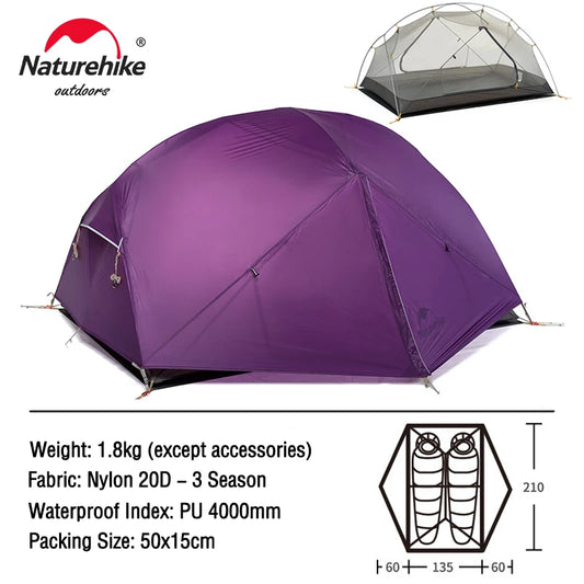 Naturehike Mongar Tent 2 Person Ultralight Waterproof Hiking Tent