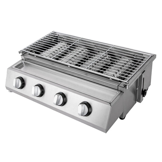 Stainless Steel Smokeless Barbecue Grill 4 Burners for Outdoor Patio Garden