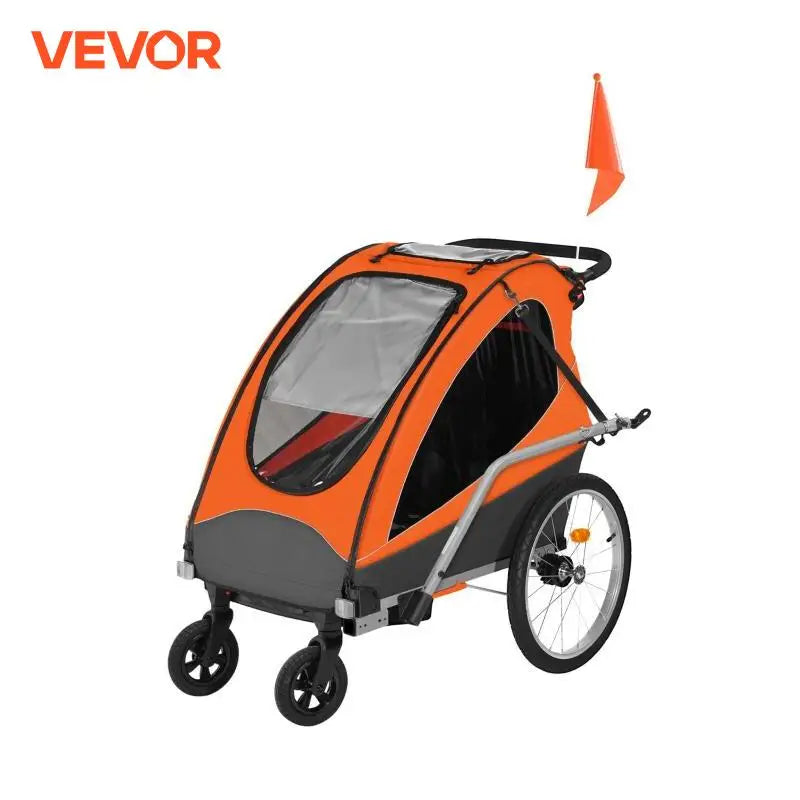 VEVOR 100/110/120 lbs Child Bike Trailer Canopy Carrier Stroller for Kids