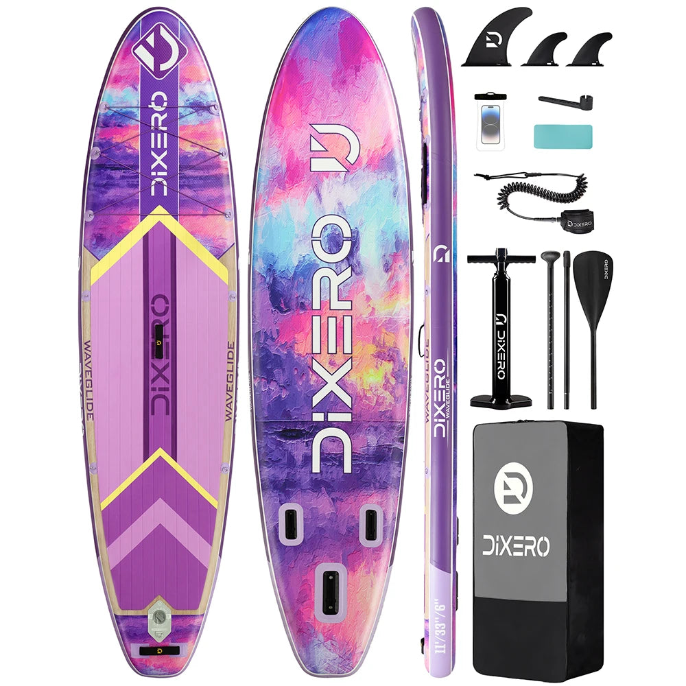 DIXERO Waterproof Inflatable Paddle Board 11x33 Adult Stand Up Paddle Board With Kayak Accessories