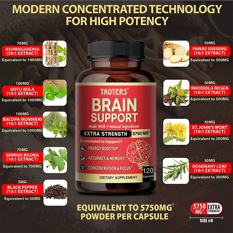 Ashwagandha Root Extract for Brain Support and Focus Energy