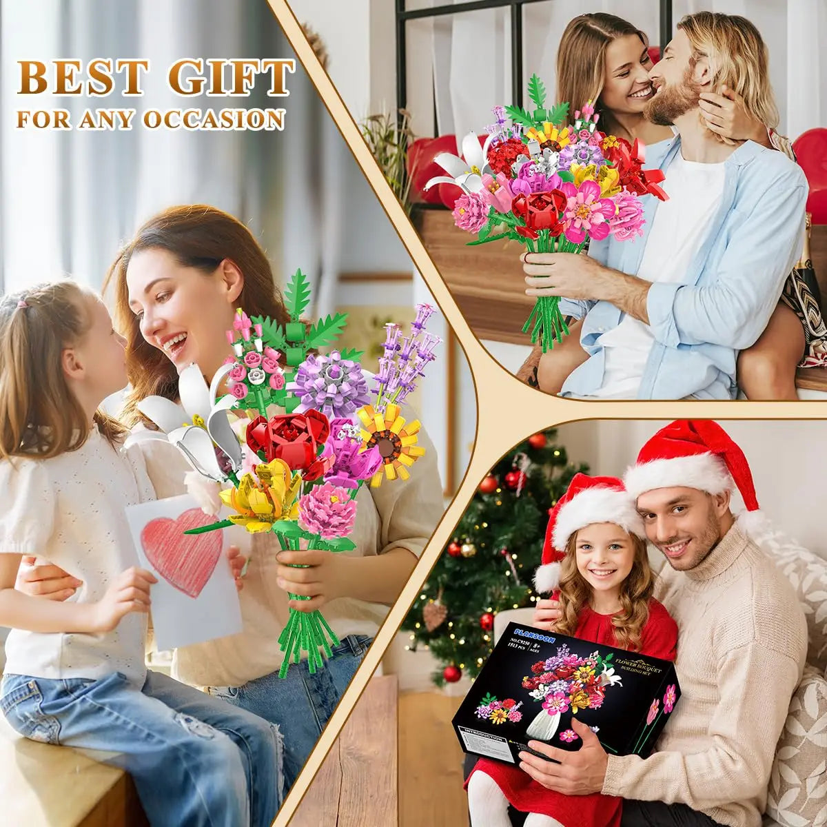 Flower Bouquet Building Set: Botanical Toy for Home Decor & Birthday Gift for Adults and Kids 8+