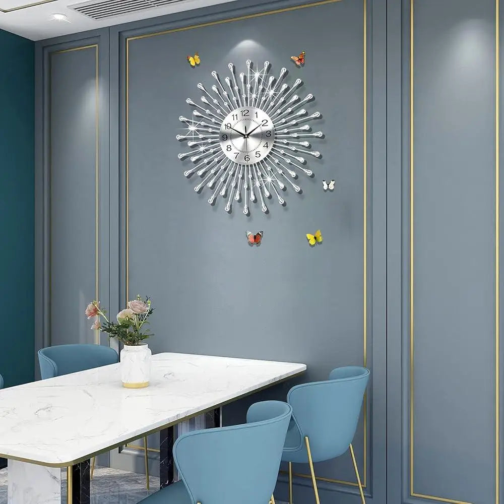 Modern Large Silent Wall Clock Battery Operated Quartz Decorative Big Wall Clock for Home Decor