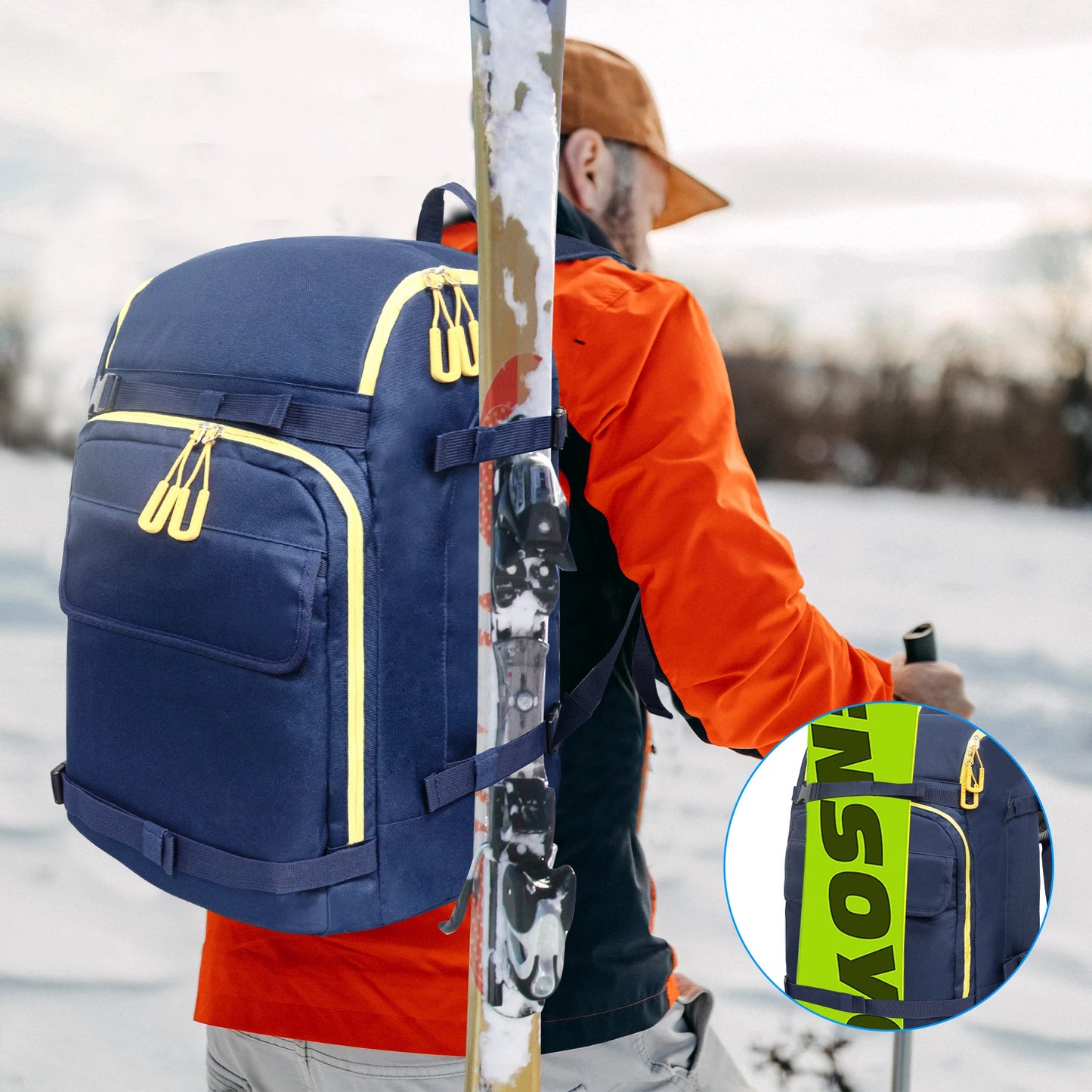 WESTTUNE 50L Outdoor Ski Boot Bag for Gear and Accessories
