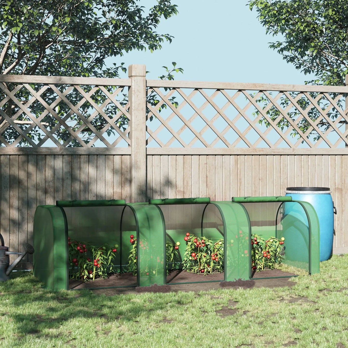 10' X 3' X 2.5' Tunnel Greenhouse Green Grow House With Roll Up Doors Green