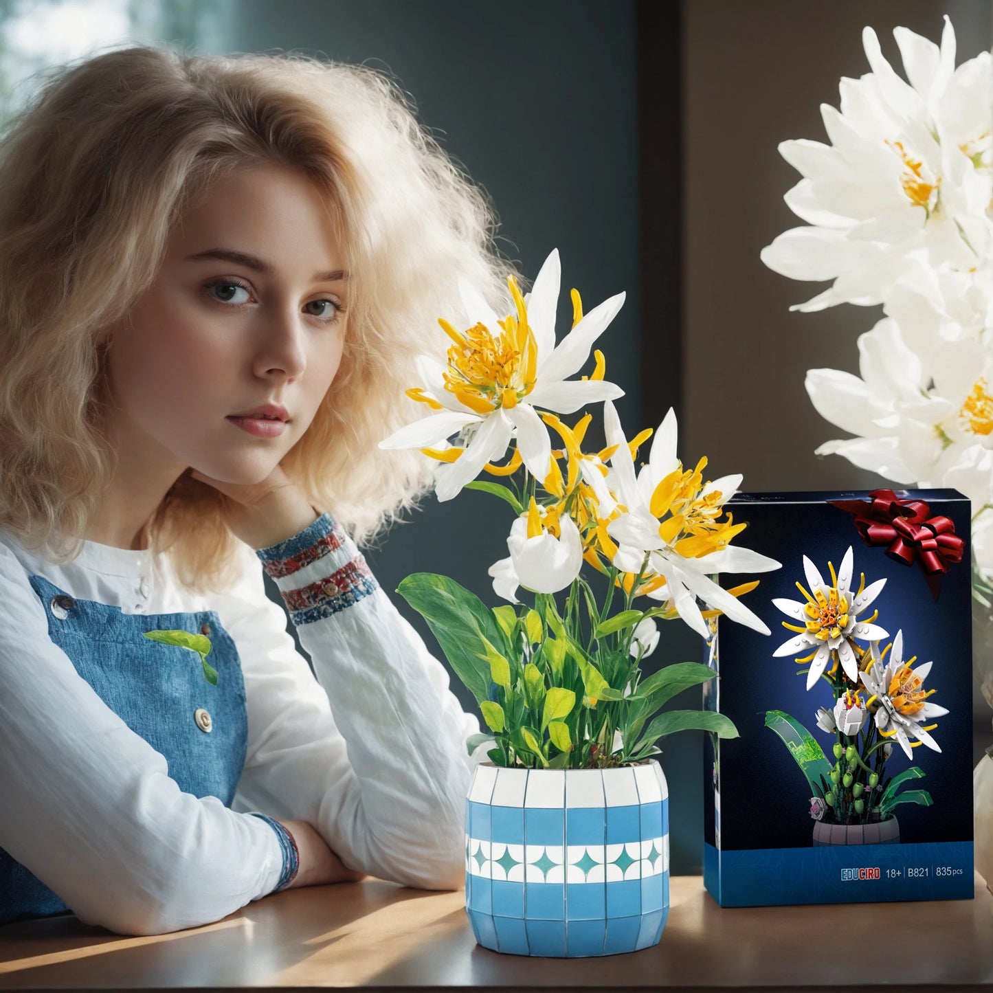 EDUCIRO Piphyllum Flowers Bouquet Building Set for Creative Fun